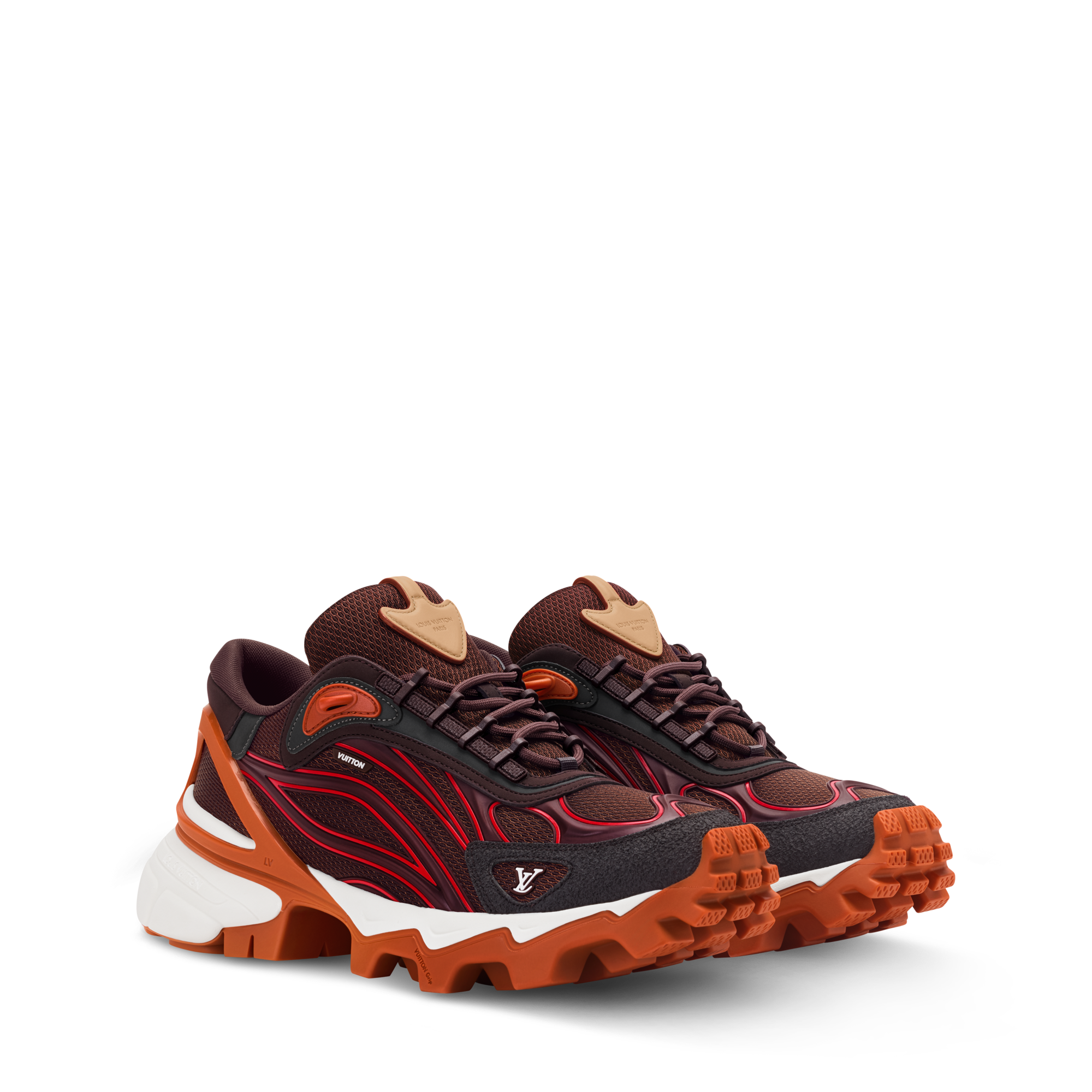 ✨LOUIS VUITTON スウェードshoes 26㎝✨ Louis Vuitton Men's Black & Orange Leather Luxembourg Samothrace